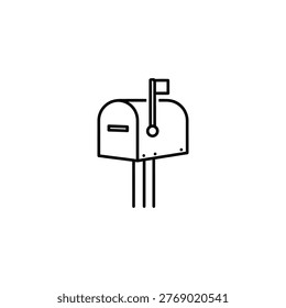 Simple line drawing of a mailbox