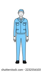 Dibujo simple de un hombre con ropa de trabajo.