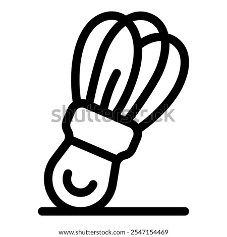 Simple line drawing of a matcha whisk or chasen, a traditional bamboo tool used in japanese tea ceremonies for preparing matcha