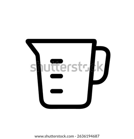 Simple Line Drawing Measuring Cup Utensil Kitchenware Equipment Illustration