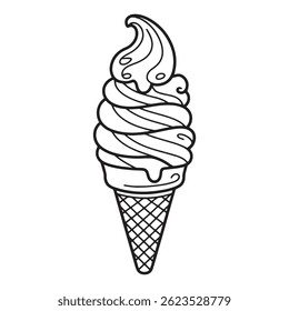 Simple Line Drawing of a Melted Ice Pop