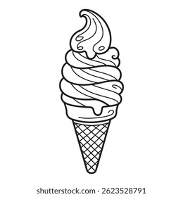 Simple Line Drawing of a Melted Ice Pop
