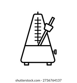 Simple line drawing of a metronome with adjustable tempo settings