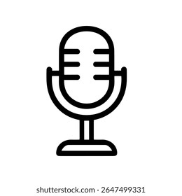 Dispositivo de Gravação de Podcast de Áudio de Instrumento Musical de Microfone de Desenho de Linha Simples