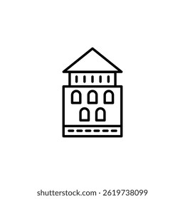 Simple line drawing of a minimalist architectural building outline design