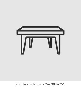 Simple line drawing of a modern coffee table