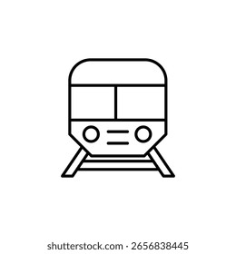 Simple Line Drawing Of A Modern Electric Train Front View