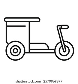 Simple line drawing of a motorbike taxi, a common form of transportation in southeast asia