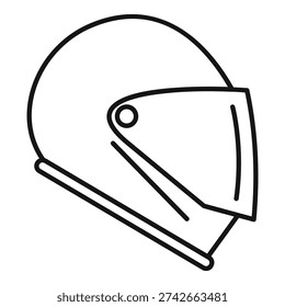 Simple line drawing of a motorcycle helmet, representing safety and protection for riders