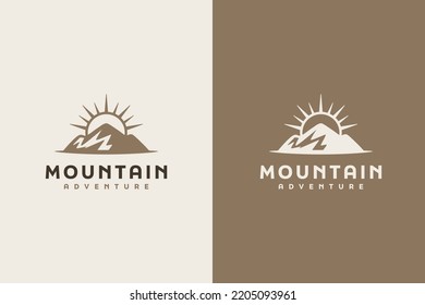 Simple line drawing of mountains. Universal creative premium symbol. Vector sign icon logo template