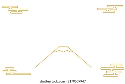 Sencillo dibujo de la línea del monte Fuji y la neblina electrónica