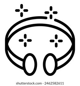 Simple line drawing of a musical tambourine, perfect for icons and music themes