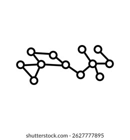 A simple line drawing of a network of connected nodes and lines.