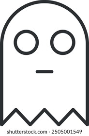 Simple line drawing of a neutral-faced ghost.