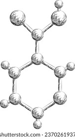 Simple line drawing of niacin vitamin B3 molecule structure