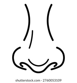 Simple line drawing of a nose