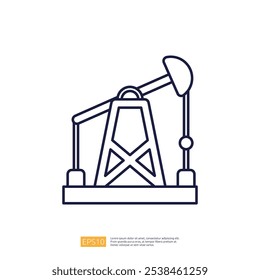 A simple line drawing of an oil drilling rig, symbolizing the oil extraction industry and its significance in energy production.