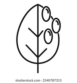 Dibujo de línea simple de una rama de olivo que representa la paz y la armonía