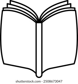 Simple line drawing of an open book with slightly fanned pages.