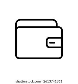 Simple Line Drawing of an Open Wallet. Money wallet line icon vector on white background