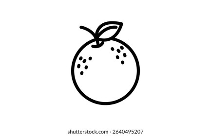 A simple line drawing of an orange fruit. Clean and minimal style.