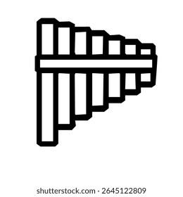 Simple Line Drawing Pan Flute Musical Instrument Silhouette Clip Art