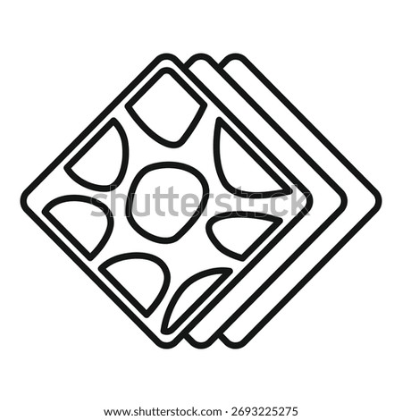 Simple line drawing of paving slabs stacked on top of each other