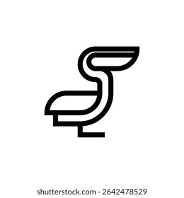 simple line drawing of a pelican logo vector