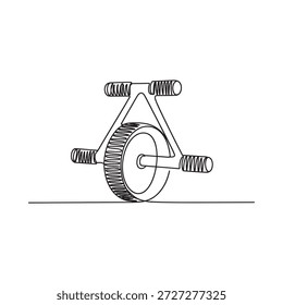 Desenho de linha simples de uma bicicleta centavo farthing