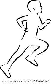 simple line drawing people running