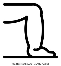 Simple line drawing of a person standing on the tips of their toes