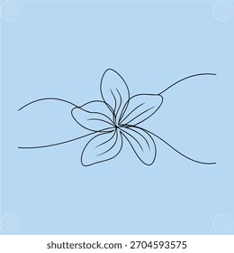 Einfache Linie Zeichnung Blütenblatt Blume hellblau Blüte