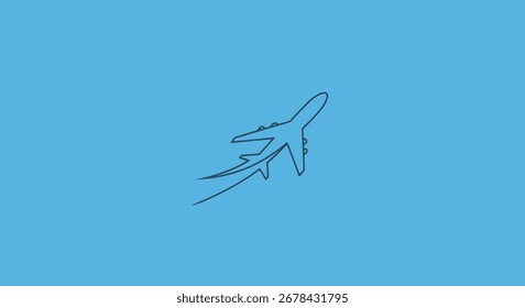 Simple line drawing of a plane in flight, suggesting travel and journey.