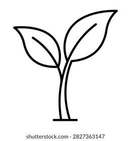 Simple line drawing plant