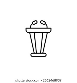 Dibujo De Línea Simple De Un Podio Que Simboliza Un Evento De Habla Pública