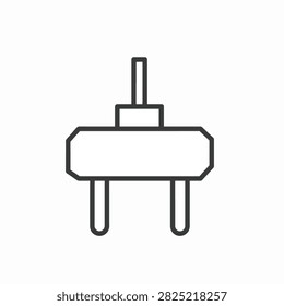 Simple line drawing of a potentiometer icon with three legs