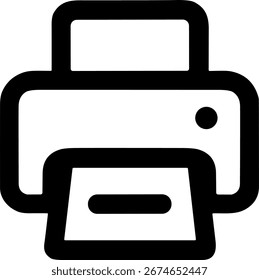 Simple Line Drawing Printer Document Output Device Machine Icon Symbol