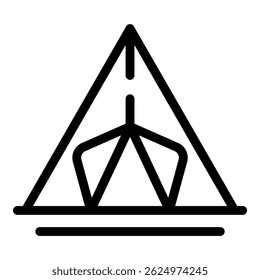 Simple line drawing of a pyramid, ideal for logos and geometric designs
