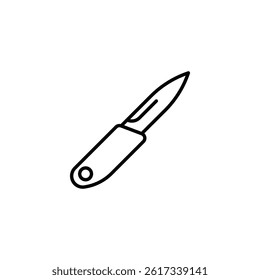 Simple line drawing representation of a folding pocket knife element