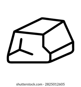 Simple line drawing representing raw mineral or uncut gemstone crystal for geological UI elements.