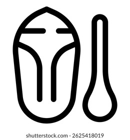 Simple line drawing representing a traditional african mask, highlighting the continent's rich culture and heritage