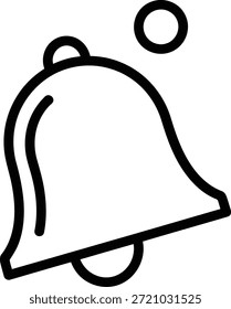Dibujo de línea simple de una campana que suena