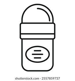 Simple line drawing of a roll on deodorant stick, providing effective odor protection