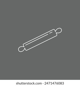  a simple line drawing of a rolling pin.