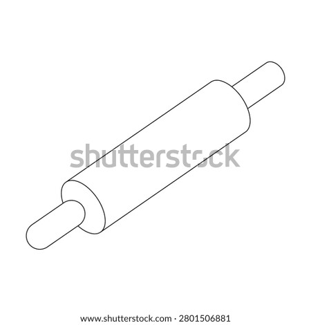 A Simple Line Drawing of a Rolling Pin, a Kitchen Tool Used for Dough Preparation