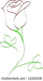 Simple Line Drawing Rose Bud Stock Vector (Royalty Free) 11063218 ...