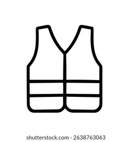 Simple Line Drawing Safety Vest Outline Icon, Workwear and Protection Equipment