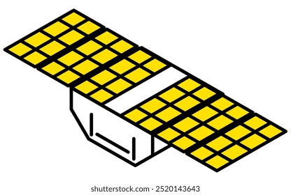 Simple line drawing of a satellite, isometric illustration, Vector Illustration