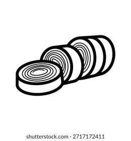 Desenho de linha simples de cebolinho. Ícone de vetor vegetal de alho-poró. Colheita biológica. Ilustração em preto e branco da comida. Vegetariana. Vegan. Alimentação saudável.