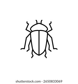 Desenho De Linha Simples De Um Escaravelho Em Fundo Transparente